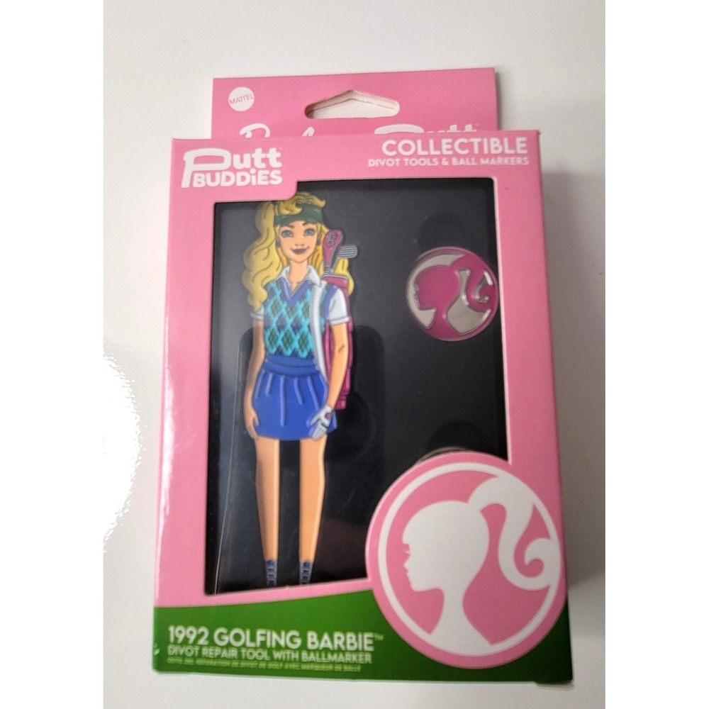 Barbie Golf Divot Tool Ball Marker Set‎ Womens OS Pink NEW 1992 Putt Buddies Tin